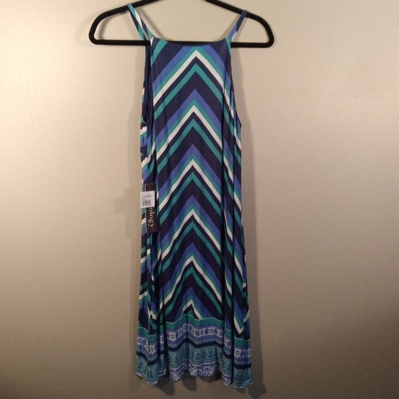 Luxology Chevron Print Spaghetti Strap Dress - Picture 6 of 8